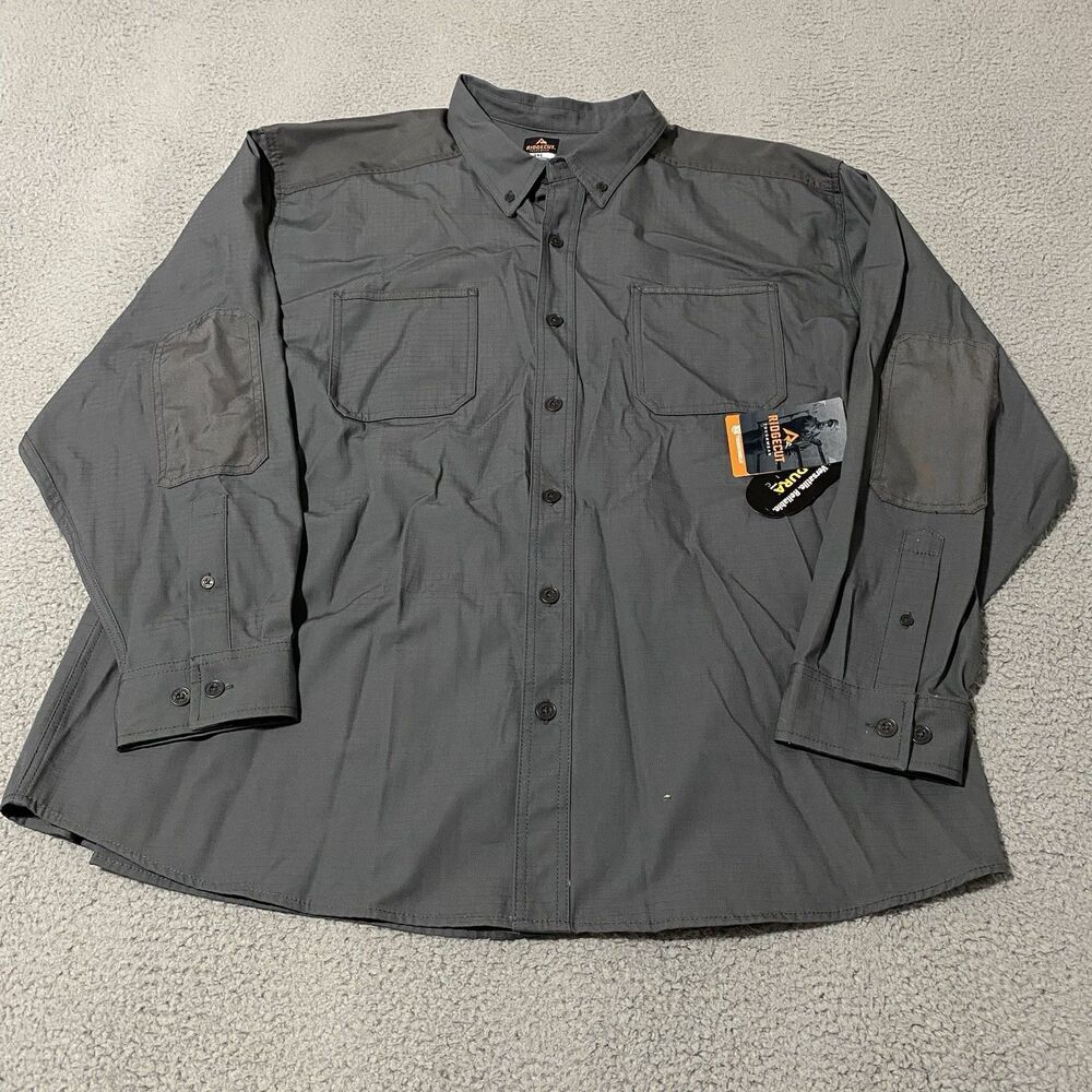Ridgecut Toughwear Ultra Work Shirt Mens 3XL Gray Cordura Ripstop Workwear NEW